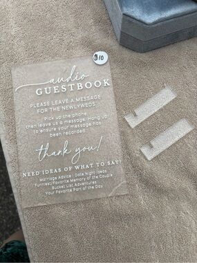 Clear Acrylic Audio Guestbook Sign - White Lettering